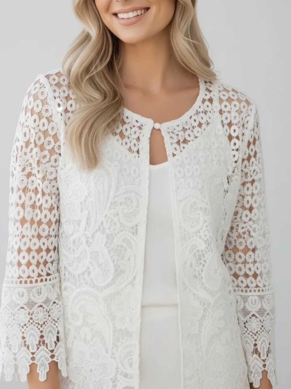 MADE IN ITALY 🇮🇹 MULTI COLOR LISTING Lace Open Front Crochet Jacket